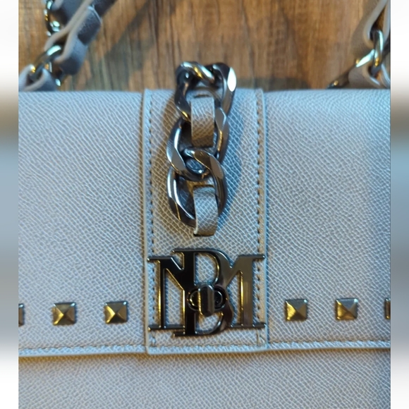 Badgley Mischka Gray Medium Purse w/ Long Strap & Short Handle NWOT Chain Accent - Picture 5 of 16